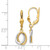 Image of 27mm 14K Two-tone Gold Textured and Polished Dangle Leverback Earrings TH877