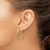 Image of 29.6mm 14K Yellow Gold Polished and Textured Double Circle Hoop Earrings TF2267