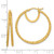 Image of 29.6mm 14K Yellow Gold Polished and Textured Double Circle Hoop Earrings TF2267