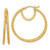 Image of 29.6mm 14K Yellow Gold Polished and Textured Double Circle Hoop Earrings TF2267