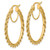 Image of 10k Yellow Gold Polished and Diamond-cut Rope 2.95mm Hoop Earrings 10ER342