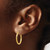 Image of 20mm 10k Yellow Gold Satin and Diamond-cut 2mm Round Tube Hoop Earrings 10TC210