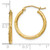 Image of 20mm 10k Yellow Gold Satin and Diamond-cut 2mm Round Tube Hoop Earrings 10TC210