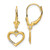 Image of 25mm 14K Yellow Gold & White Rhodium Diamond-cut Heart Leverback Earrings TM805