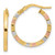 Image of 22mm 14K Yellow Gold w/White & Rose Rhodium Polished & Satin Hoop Earrings TF1973