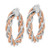 Image of 30mm 14K White Gold Rose Rhodium Polished and Textured Twisted Hoop Earrings TF2120