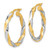 Image of 27.5mm 14K Yellow Gold with White Rhodium Polished and Diamond-cut Twisted Hoop Earrings TF2238