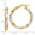 Image of 27.5mm 14K Yellow Gold with White Rhodium Polished and Diamond-cut Twisted Hoop Earrings TF2238