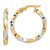 Image of 27.5mm 14K Yellow Gold with White Rhodium Polished and Diamond-cut Twisted Hoop Earrings TF2238