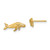 13.1mm 10K Yellow Gold Whale Post Earrings