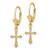 Image of 29.62mm 10k Yellow Gold Cross Leverback Earrings