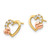 Image of 8.3mm 14K Two-tone Gold CZ Heart Post Earrings