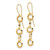 39.25mm 14K Yellow Gold Three Circle Dangle Earrings