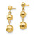 Image of 18mm 14K Yellow Gold Graduated 3 Ball Post Earrings