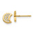 Image of 7mm 14K Yellow Gold Polished CZ Moon Post Earrings