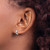 Image of 9.13mm 14k White Gold Diamond-cut Hinged Hoop Earrings