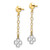 Image of 31mm 14K Two-tone Gold Polished Dangle Flower Earrings