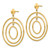 Image of 45mm 14K Yellow Gold Fancy Circle Dangle Post Earrings