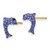Image of 9mm 14K Yellow Gold Crystal Blue Dolphin Post Earrings