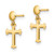 Image of 16.5mm 10k Yellow Gold Polished Cross Post Dangle Earrings