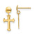 Image of 16.5mm 10k Yellow Gold Polished Cross Post Dangle Earrings