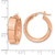 Image of 21.74mm 14K Rose Polished and Textured Inside Hoop Earrings