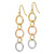 Image of 59mm 14k Tri-color Gold Diamond-cut Circle Dangle Earrings