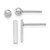 Image of 14K White Gold Polished 3mm Ball and Bar Earrings Set