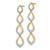 Image of 39.7mm 14K Yellow Gold Polished Dangle Diamond Post Earrings