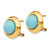 Image of 17mm 14K Yellow Gold Omega Clip Simulated Turquoise Earrings