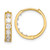 Image of 16.1mm 14K Yellow Gold Polished CZ 4x16mm Huggie Hoop Earrings