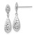 Image of 22mm 14k White Gold Diamond-cut Puff Teardrop Dangle Earrings