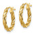 Image of 16.4mm 14K Yellow Gold Polished & Textured Twisted Hoop Earrings