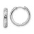 Image of 14.15mm 14k White Gold Polished Textured 3x15mm Hinged Hoop Earrings