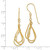 Image of 41mm 14K Yellow Gold Diamond-cut Tear Drop Shepherd Hook Earrings