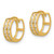 Image of 11.1mm 14K Yellow Gold Polished Two Row CZ 4mm Hinged Hoop Earrings