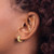 Image of 11.1mm 14K Yellow Gold Polished Two Row CZ 4mm Hinged Hoop Earrings