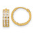 Image of 11.1mm 14K Yellow Gold Polished Two Row CZ 4mm Hinged Hoop Earrings
