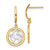 Image of 24mm 14K Yellow Gold Polished White Rhodium Earth Dangle Earrings