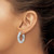 Image of 24.7mm 14k White Gold Polished 5mm Hollow Spiral Round Hoop Earrings