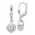 Image of 27mm 14k White Gold Polished Diamond-Cut Dangle Leverback Earrings