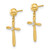 Image of 18.9mm 14K Yellow Gold Madi K Polished CZ Cross Post Dangle Earrings