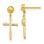 Image of 18.9mm 14K Yellow Gold Madi K Polished CZ Cross Post Dangle Earrings