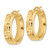 Image of 27mm 14K Yellow Gold Polished Textured Aztec Pattern Hoop Earrings