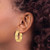 Image of 27mm 14K Yellow Gold Polished Textured Aztec Pattern Hoop Earrings