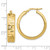 Image of 27mm 14K Yellow Gold Polished Textured Aztec Pattern Hoop Earrings