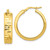 Image of 27mm 14K Yellow Gold Polished Textured Aztec Pattern Hoop Earrings