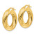 Image of 27.4mm 14k Yellow Gold Polished Twist 6mm Hollow Round Hoop Earrings