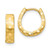 Image of 14mm 10k Yellow Gold Diamond-cut 4mm Patterned Hinged Hoop Earrings