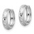 Image of 12.6mm 14k White Gold Diamond-cut X Satin 3x13mm Hinged Hoop Earrings
